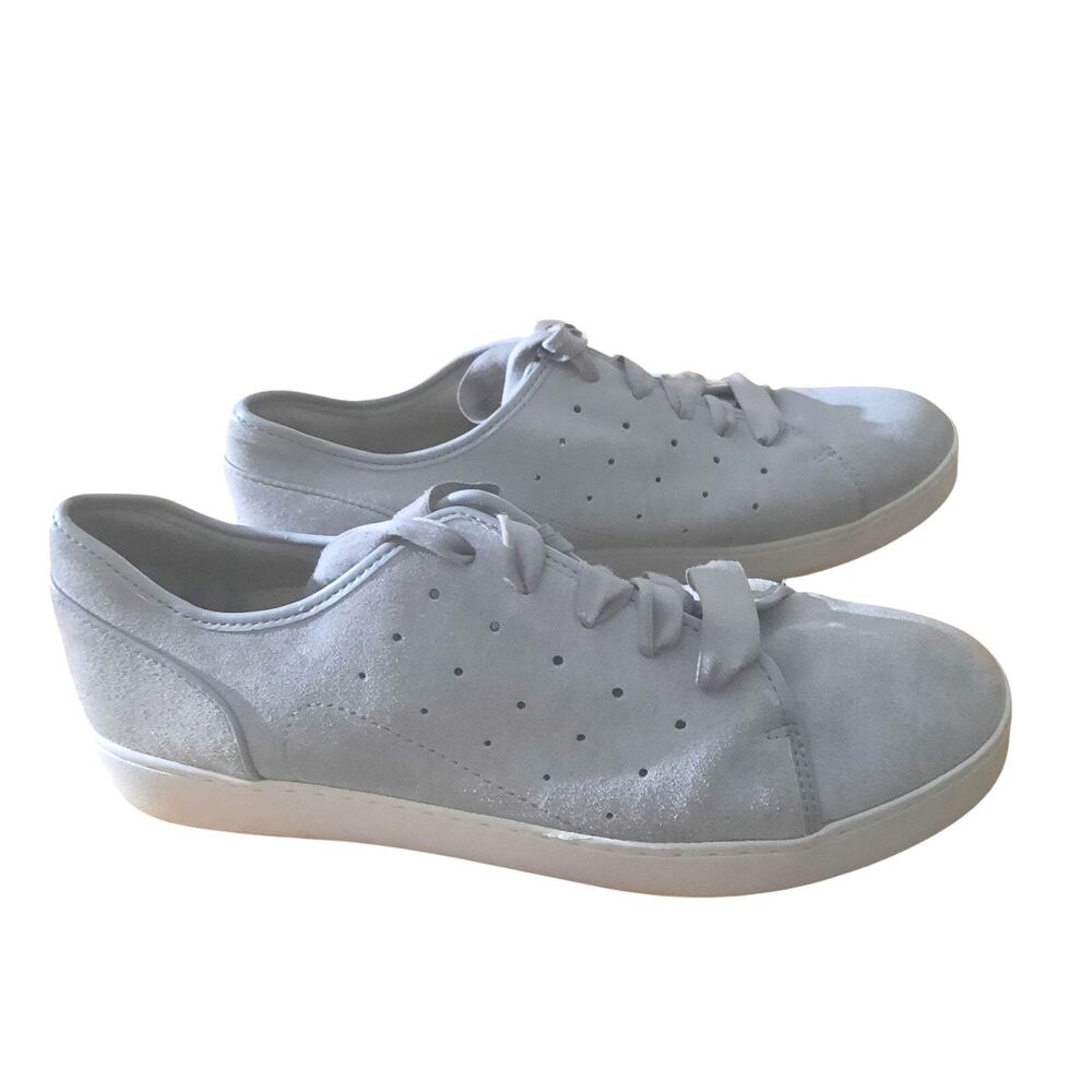 Vionic Womens Light Gray Suede Keke Sneaker With Ribbon Style Laces Size 10